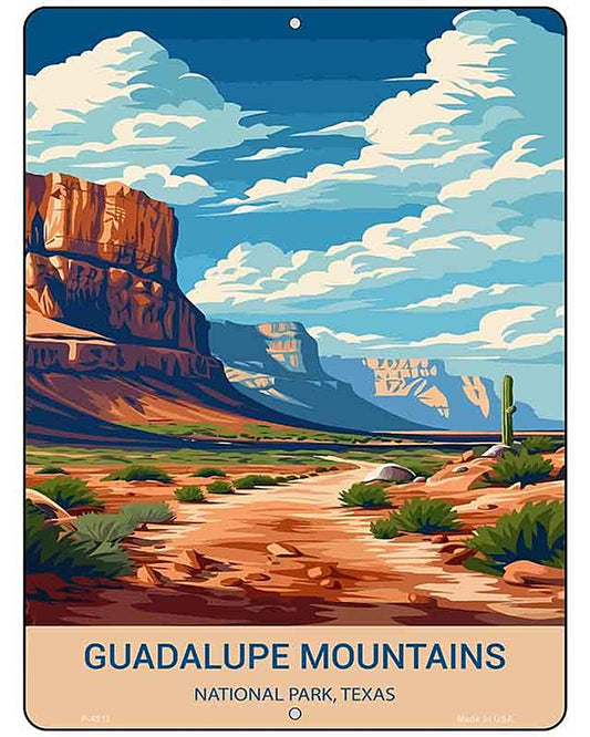 Guadalupe Mountains Texas Metal Novelty Parking Sign P-4511