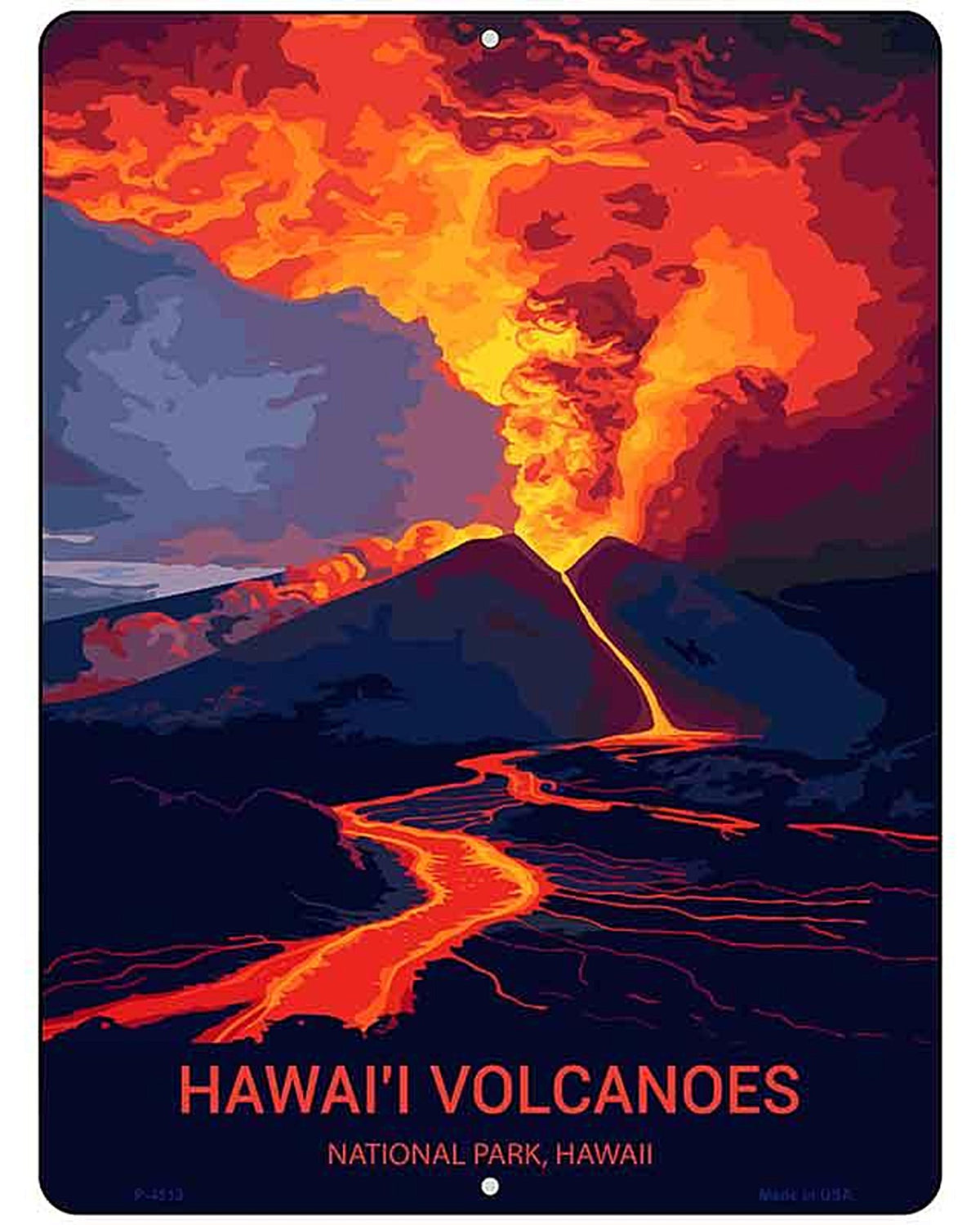 Hawaii Volcanoes Metal Novelty Parking Sign P-4513