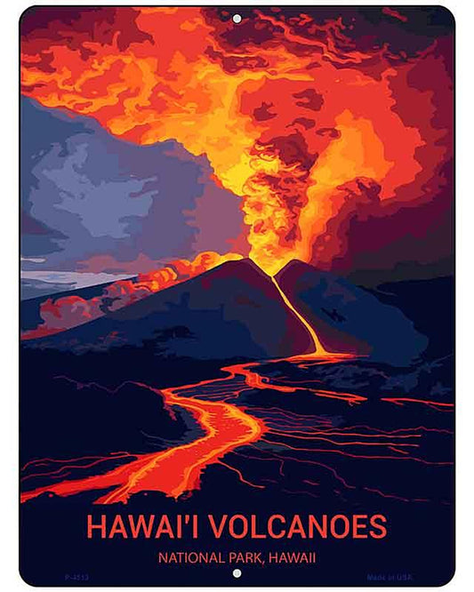 Hawaii Volcanoes Metal Novelty Parking Sign P-4513
