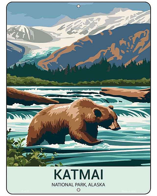 Katmai Alaska Metal Novelty Parking Sign P-4518