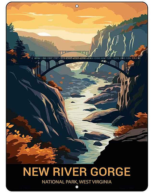 New River Gorge West Virginia Metal Novelty Parking Sign P-4527