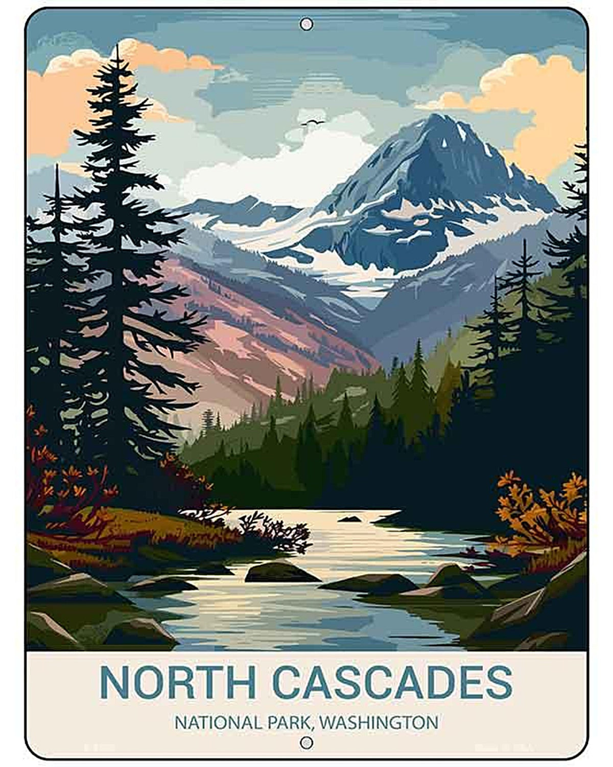 North Cascades Washington Metal Novelty Parking Sign P-4528