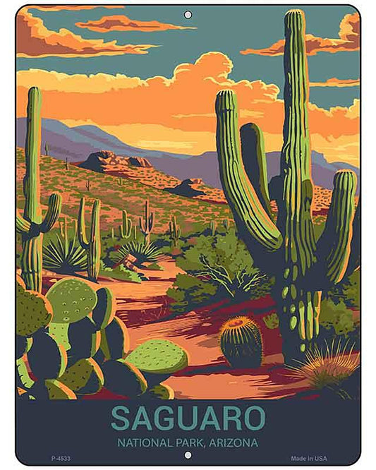Saguaro Arizona Metal Novelty Parking Sign P-4533