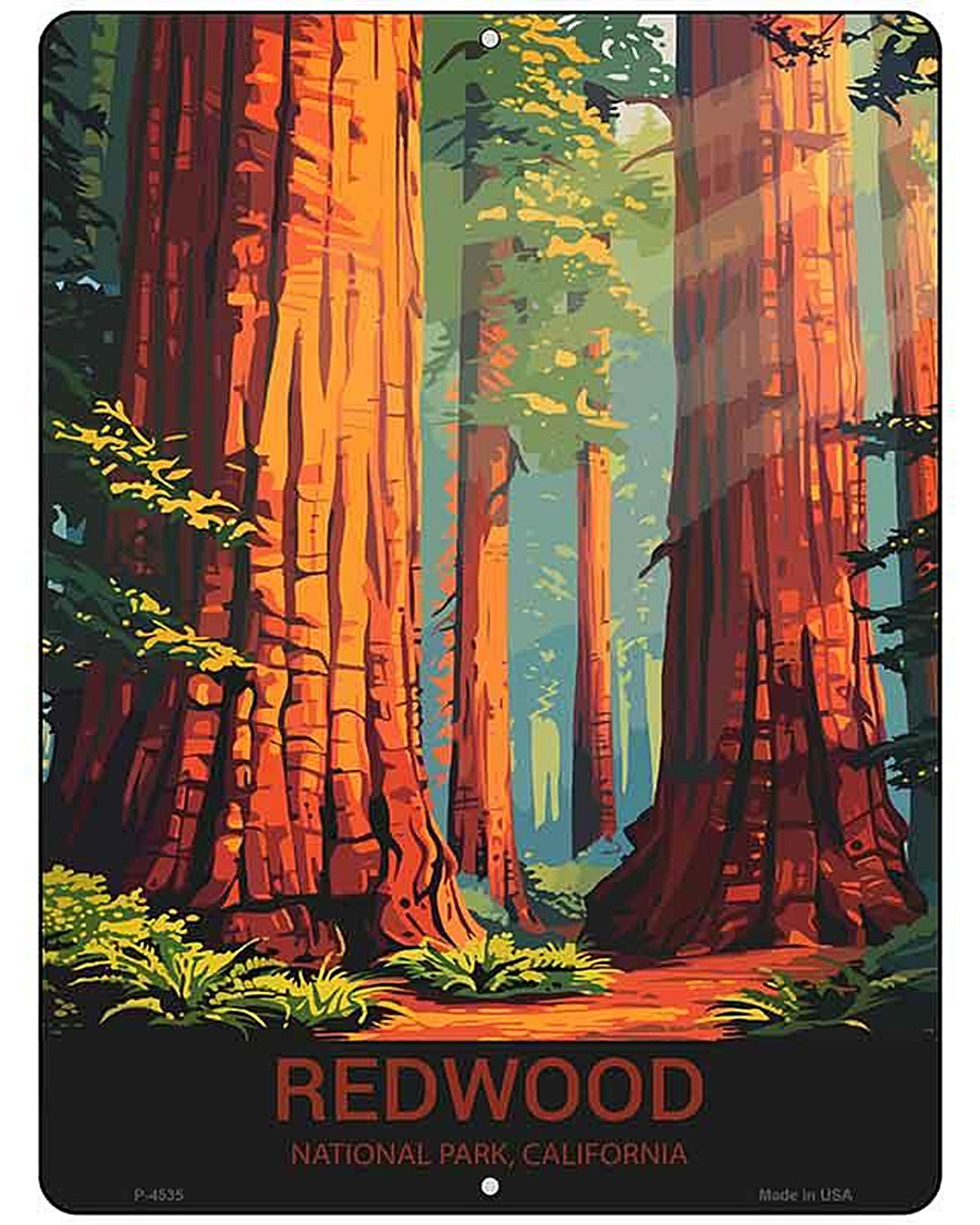 Redwood California Metal Novelty Parking Sign P-4535