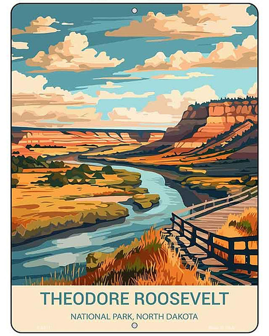 Theodore Roosevelt ND Metal Novelty Parking Sign P-4537