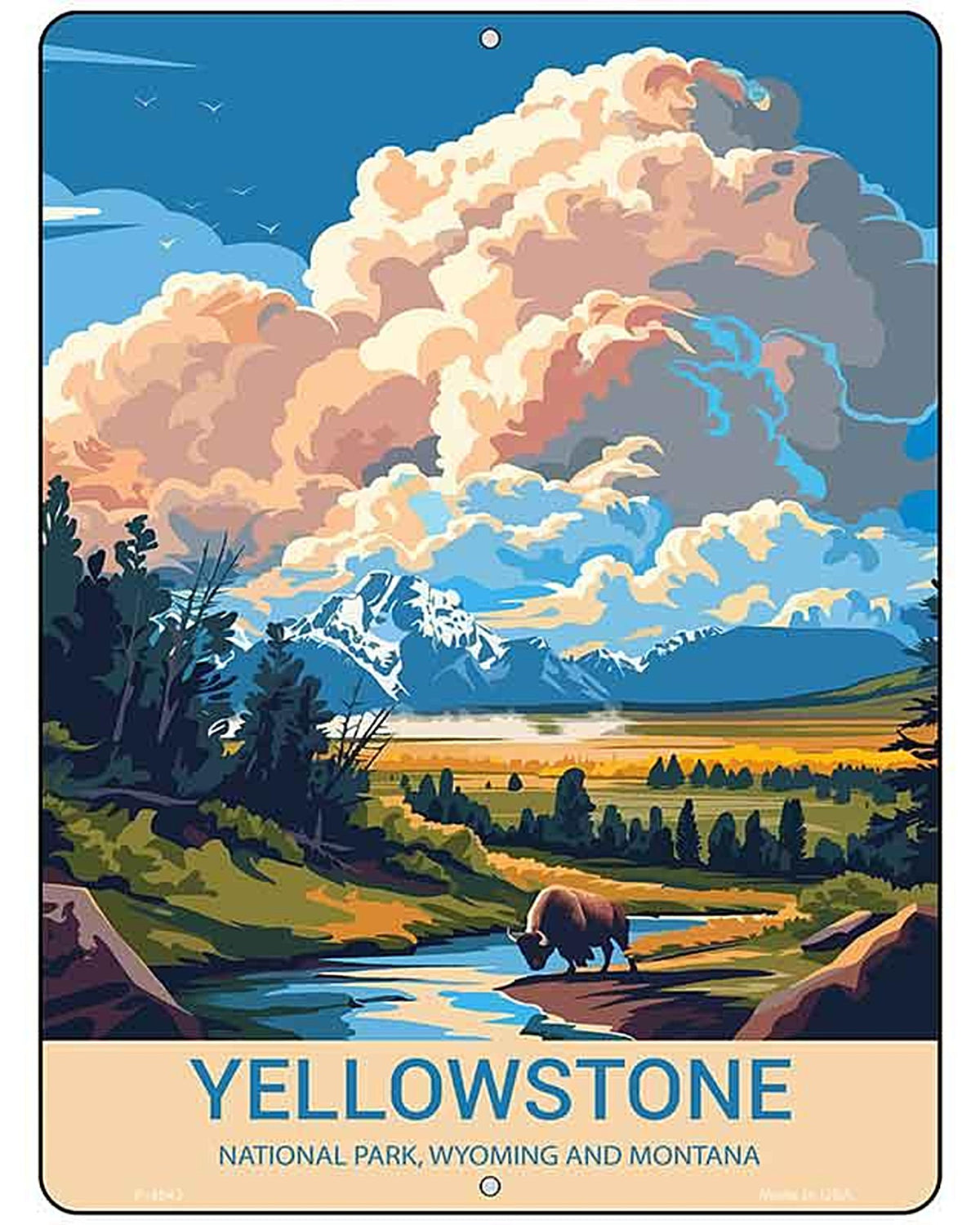 Yellowstone Metal Novelty Parking Sign P-4543