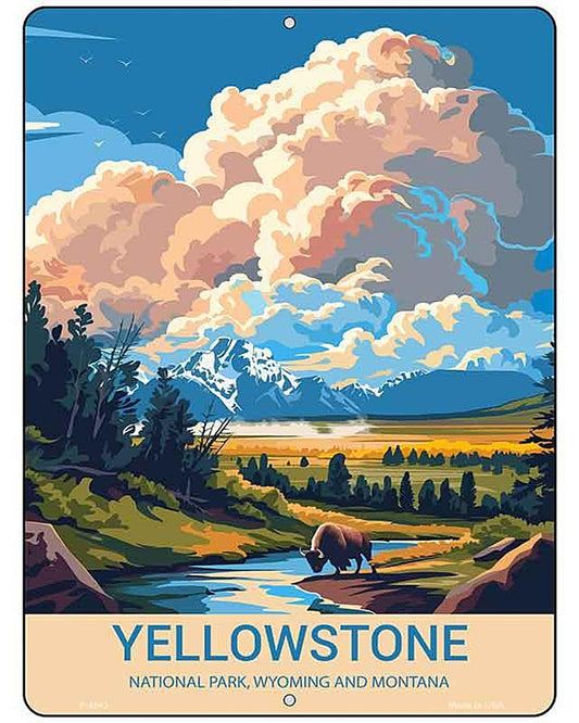 Yellowstone Metal Novelty Parking Sign P-4543