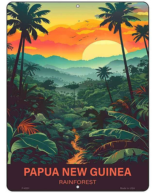 Papua New Guinea Rainforest Metal Novelty Parking Sign P-4551