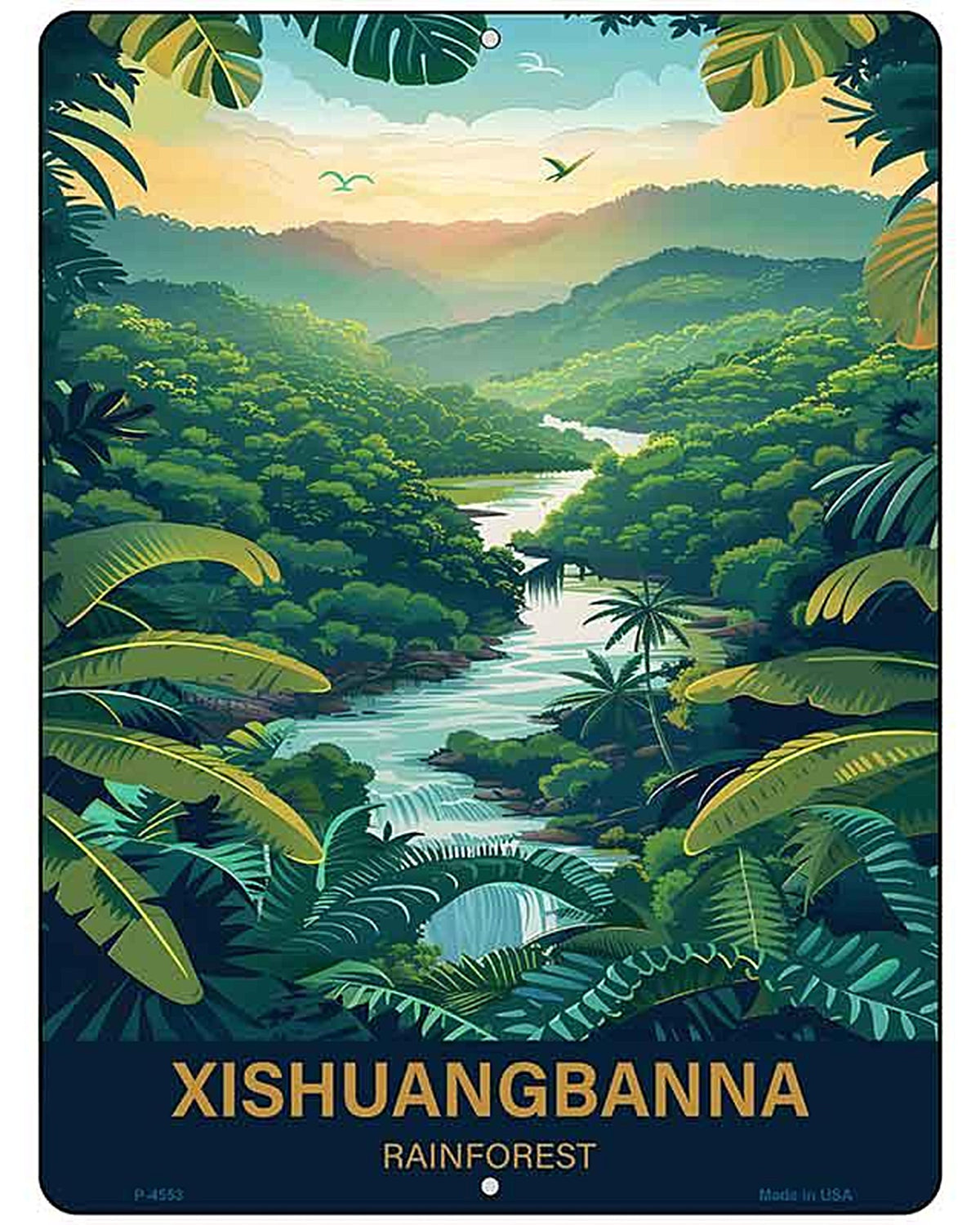 Xishuangbanna Rainforest Metal Novelty Parking Sign P-4553