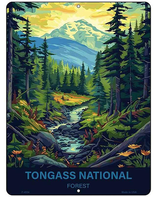 Tongass National Forest Metal Novelty Parking Sign P-4554