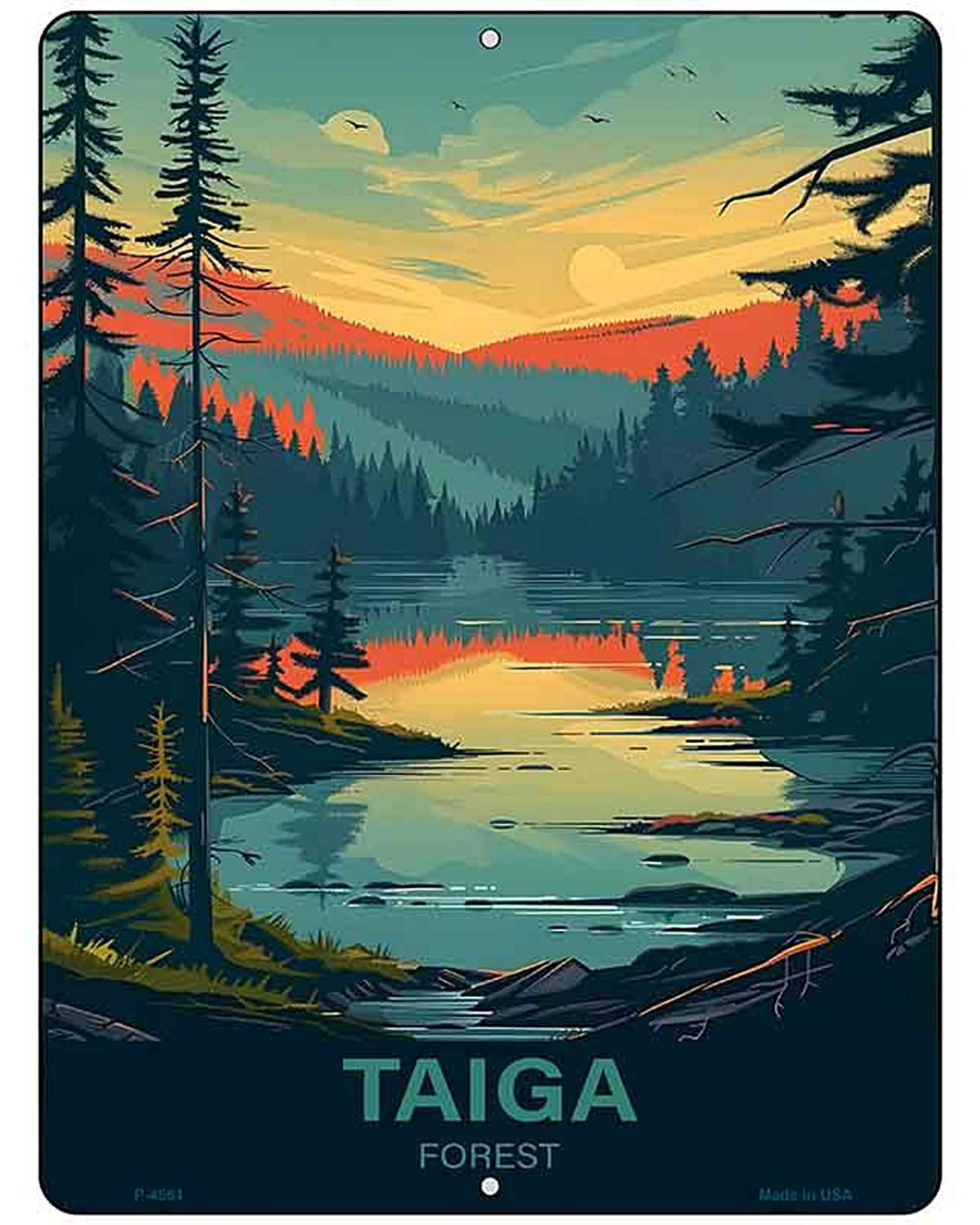 Taiga Forest Metal Novelty Parking Sign P-4561