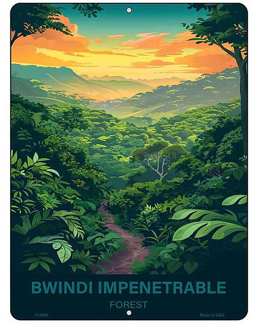 Bwindi Impenetrable Forest Metal Novelty Parking Sign P-4563