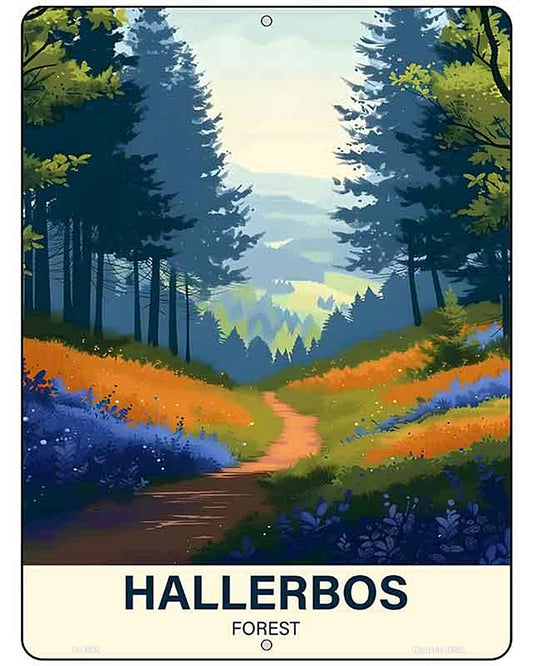 Hallerbos Forest Metal Novelty Parking Sign P-4565