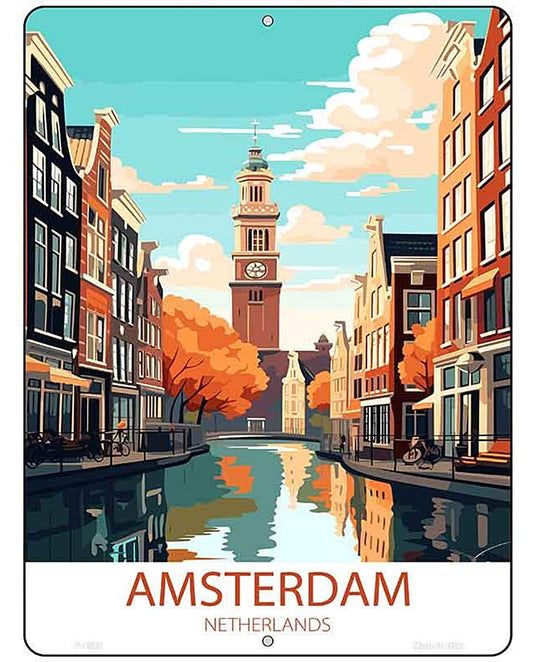Amsterdam Netherlands Metal Novelty Parking Sign P-4568