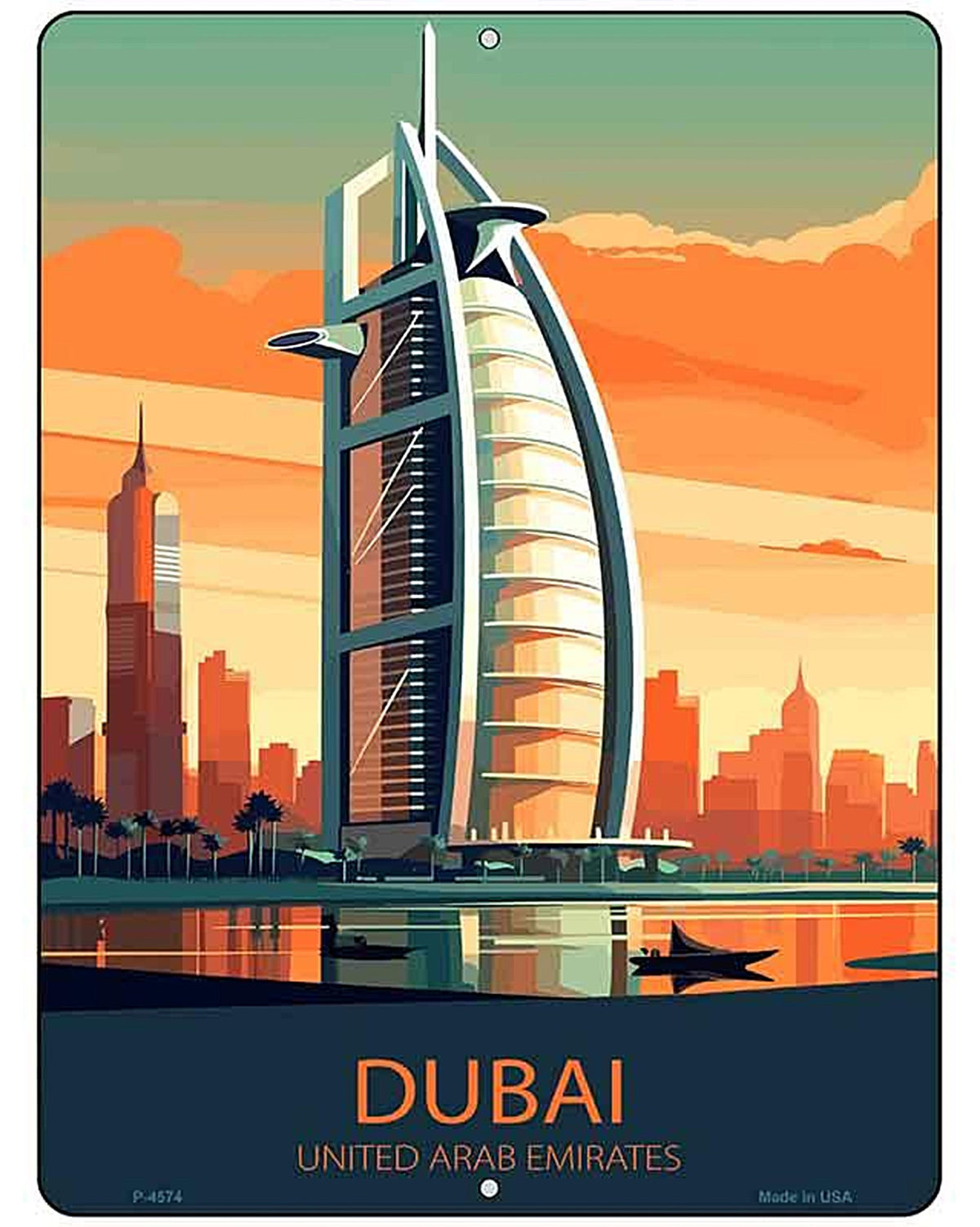 Dubai United Arab Emirates Metal Novelty Parking Sign P-4574