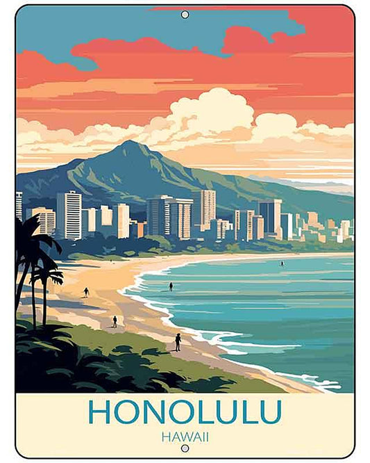 Honolulu Hawaii Metal Novelty Parking Sign P-4578