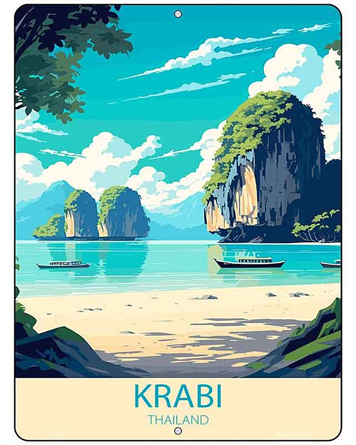 Krabi Thailand Metal Novelty Parking Sign P-4580