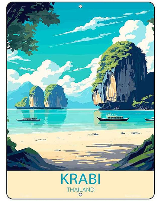 Krabi Thailand Metal Novelty Parking Sign P-4580
