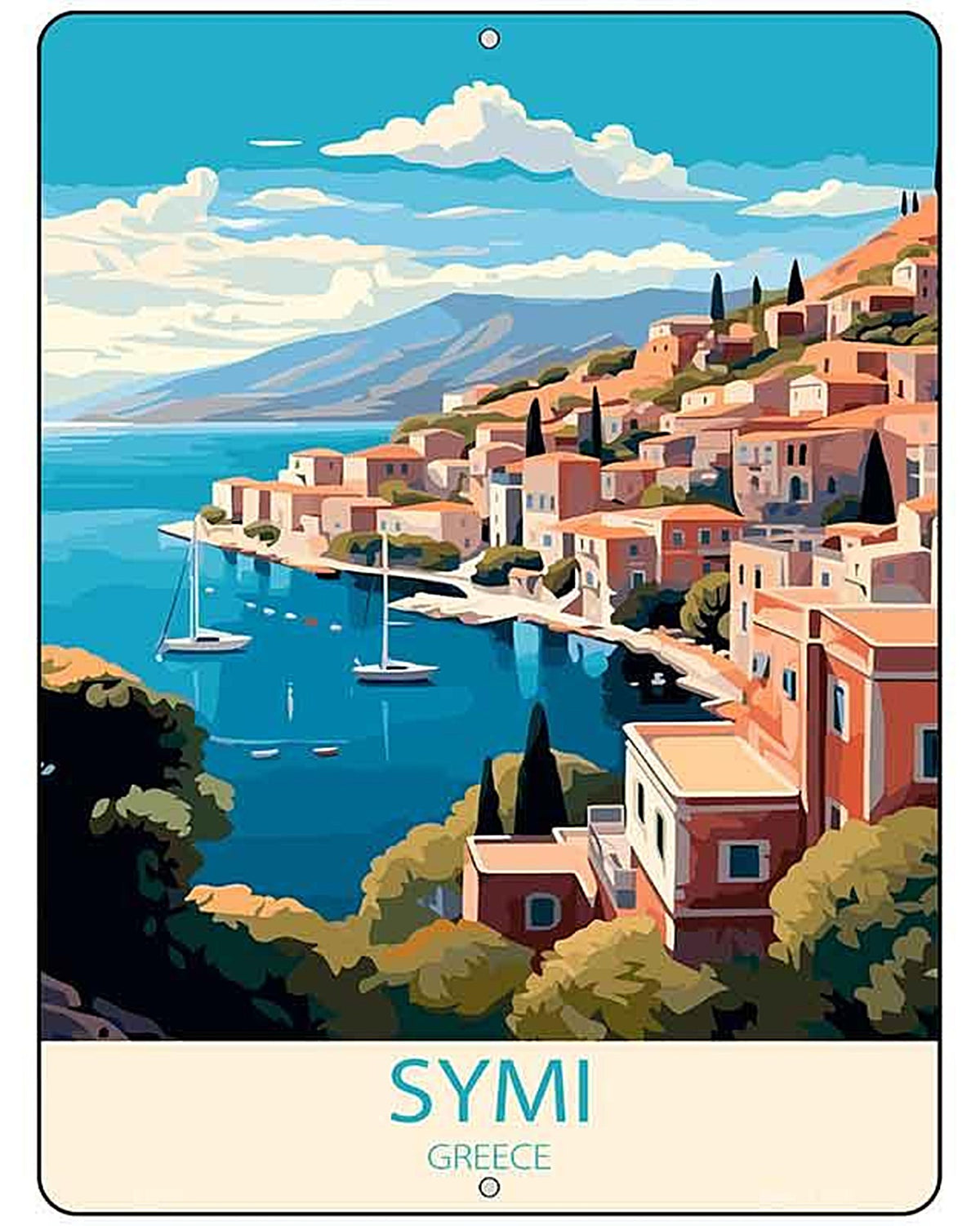 Symi Greece Metal Novelty Parking Sign P-4593