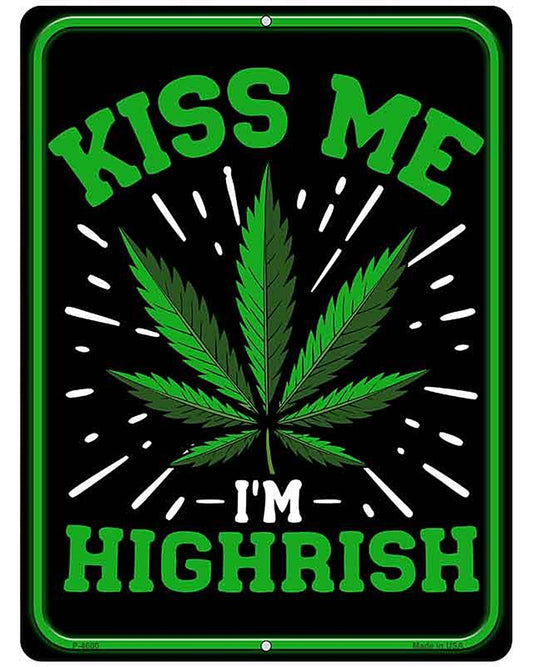 Kiss Me Im Highirish Metal Novelty Parking Sign P-4600