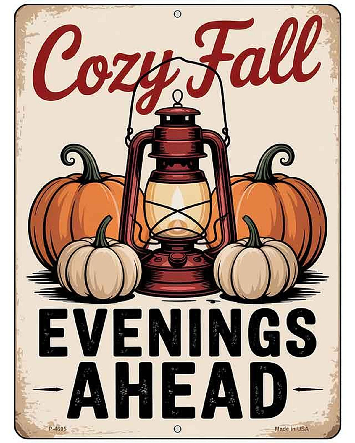 Cozy Fall Metal Novelty Parking Sign P-4605