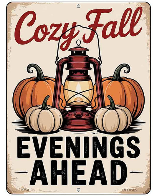 Cozy Fall Metal Novelty Parking Sign P-4605