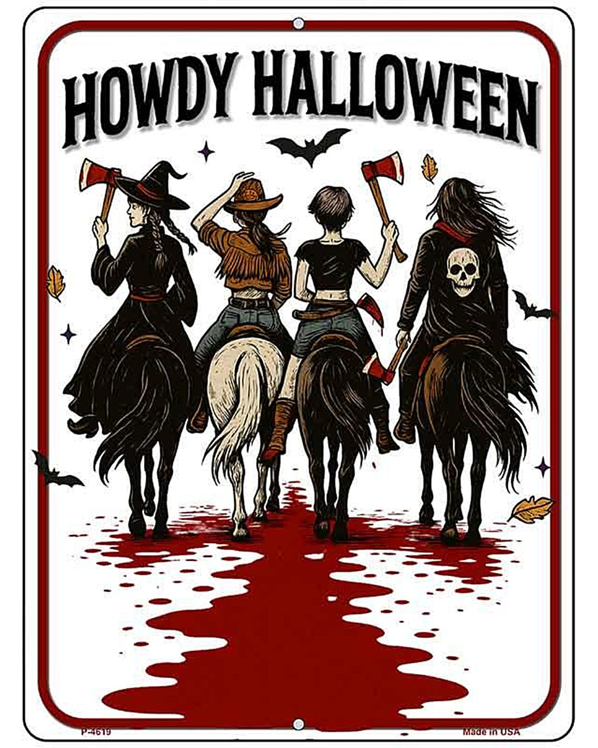 Howdy Halloween Metal Novelty Parking Sign P-4619