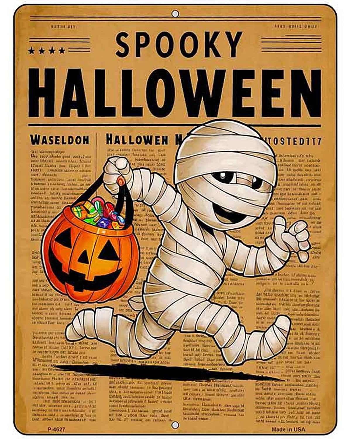 Spooky Halloween Metal Novelty Parking Sign P-4627