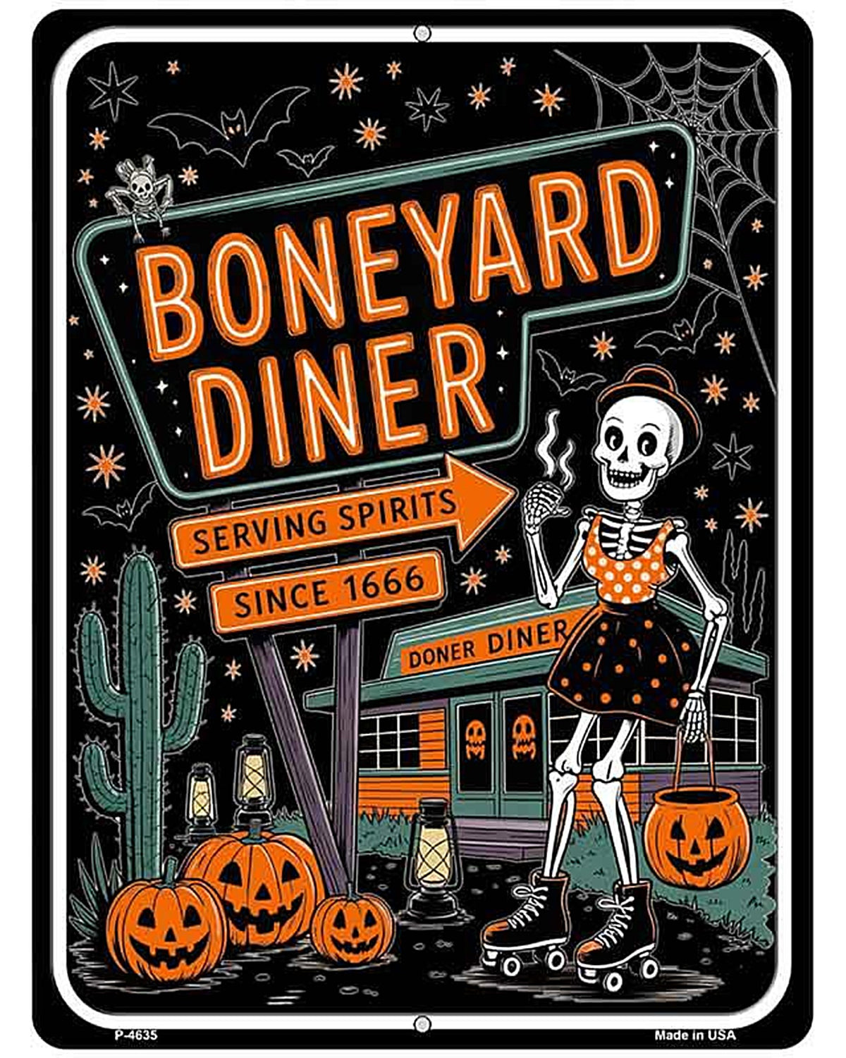 Boneyard Diner Metal Novelty Parking Sign P-4635