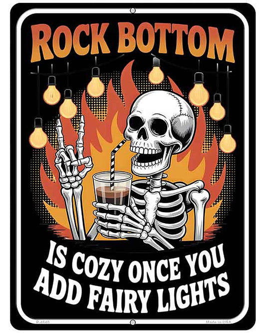 Rock Bottom Metal Novelty Parking Sign P-4640