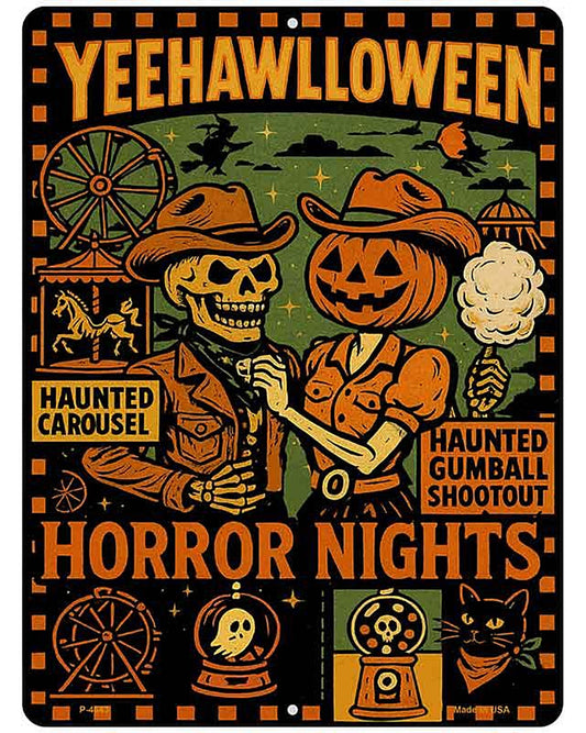 YeeHawlloween Metal Novelty Parking Sign P-4643