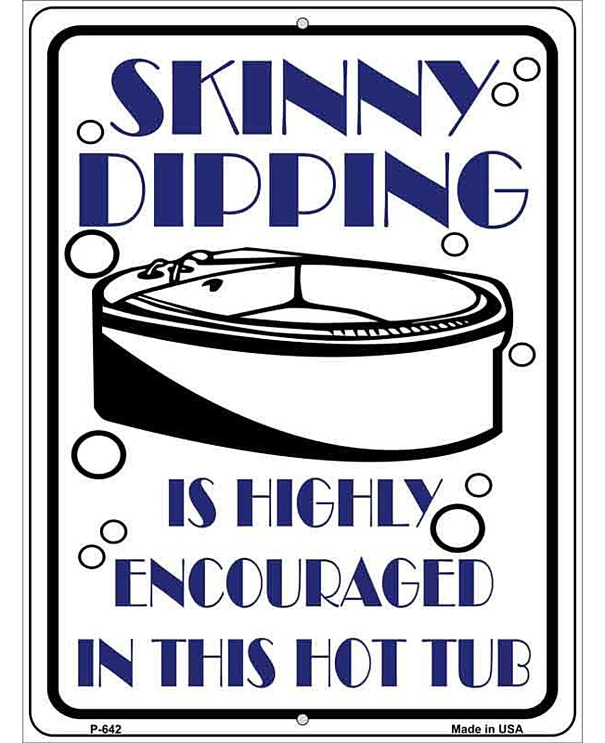 Skinny Dipping Metal Novelty Parking Sign