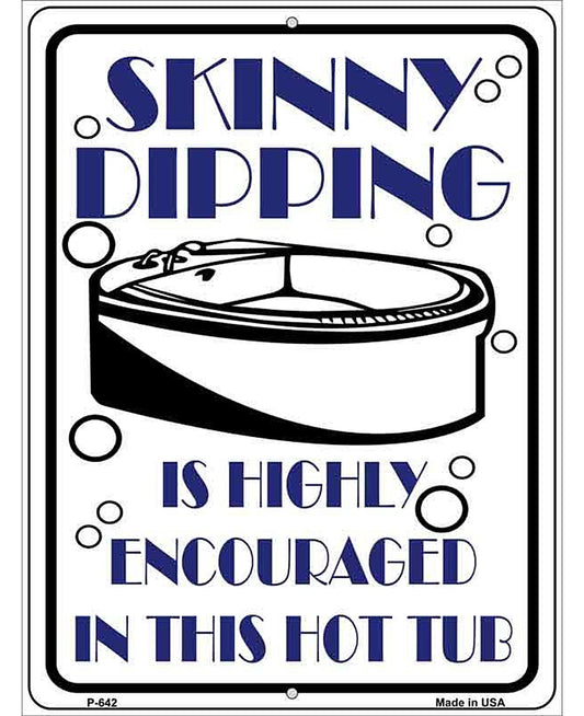 Skinny Dipping Metal Novelty Parking Sign
