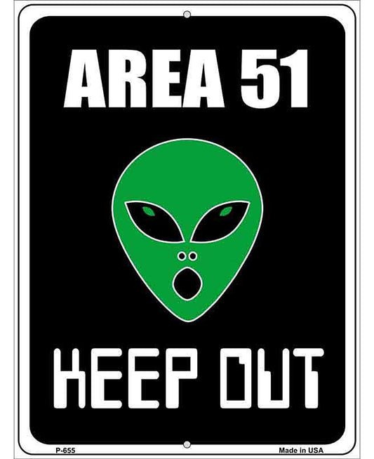 Area 51 Keep Out Metal Novelty Parking Sign