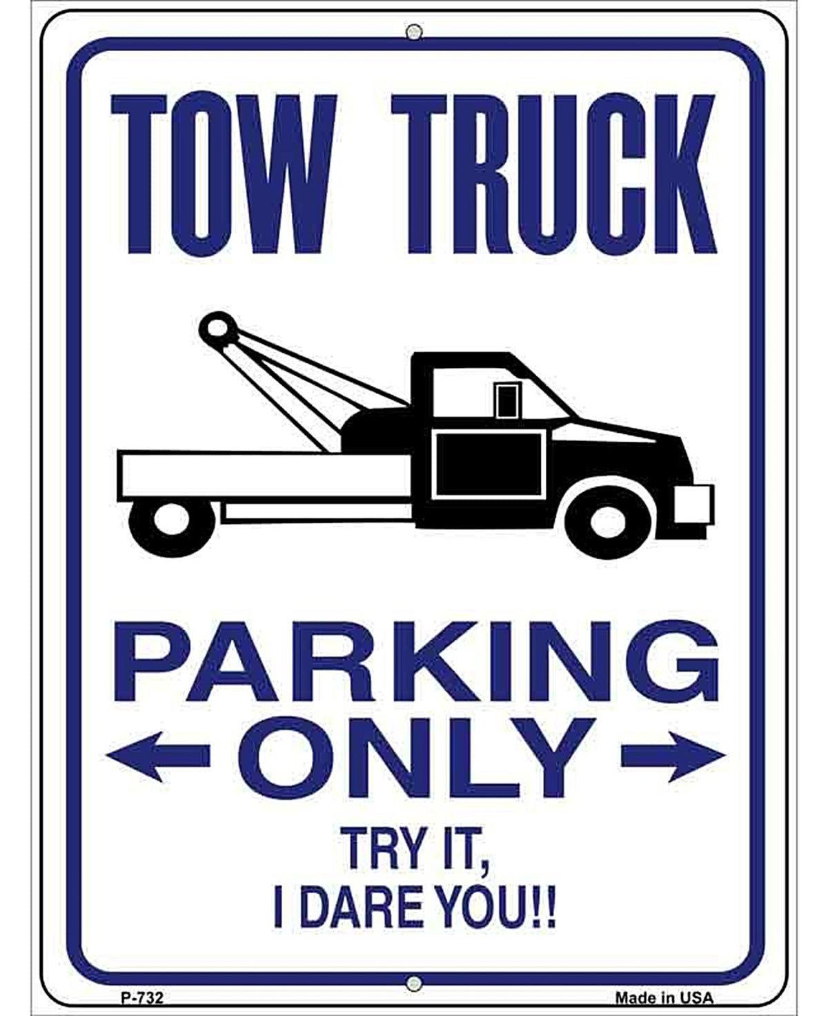 Tow Truck Parking Metal Novelty Parking Sign