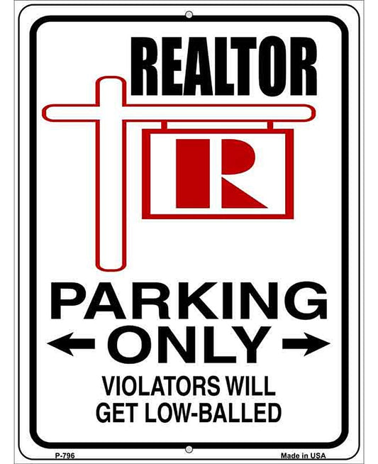 Realtor Parking Only Metal Novelty Parking Sign