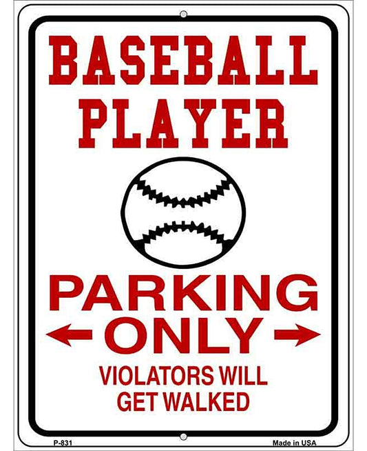 Baseball Parking Only Metal Novelty Parking Sign