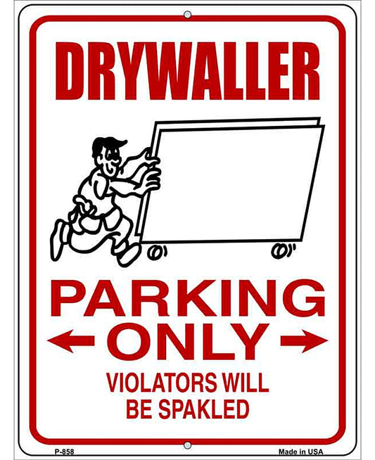 Drywall Parking Spakled Novelty Metal Parking Sign