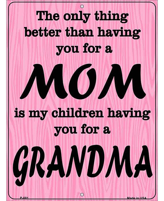 The Only Thing Better Then Mom Metal Novelty Parking Sign