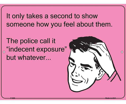 It only takes a second to show someone how you feel E-Card Metal Novelty Parking Sign