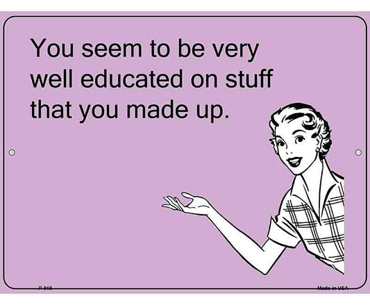 Well educated E-Card Metal Novelty Parking Sign