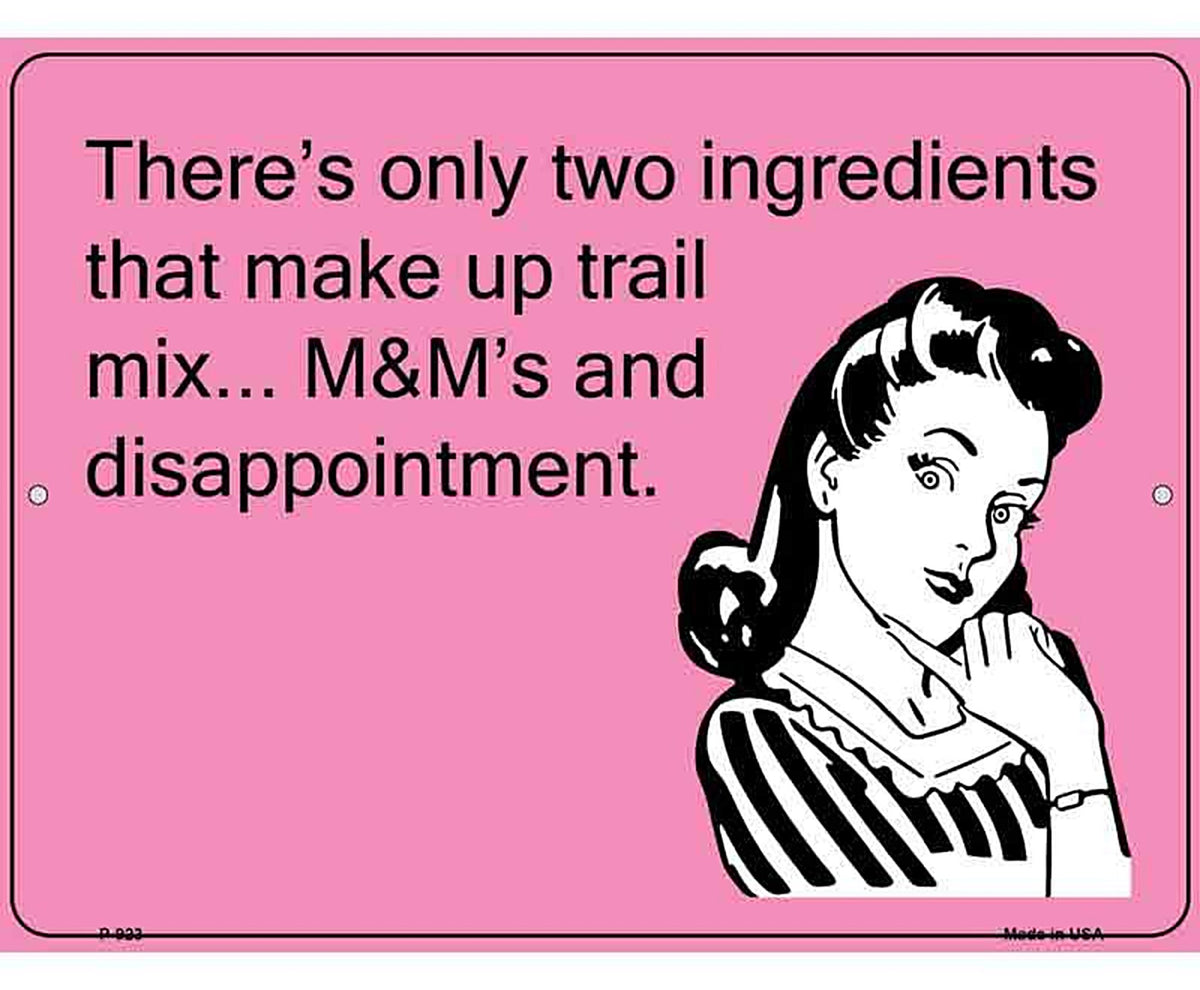 M&Ms And Disappointment E-Card Metal Novelty Parking Sign