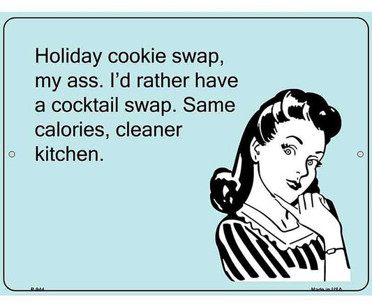 Holiday Cookie Swap E-Cards Metal Novelty Parking Sign