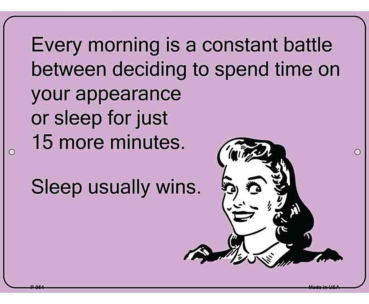 Sleep Usually Wins E-Cards Metal Novelty Parking Sign