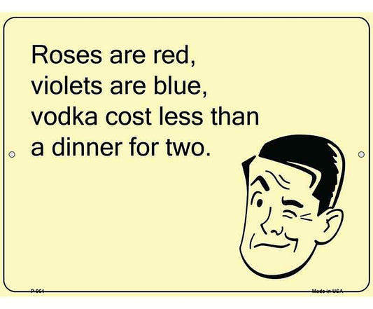 Roses Are Red E-Cards Metal Novelty Parking Sign