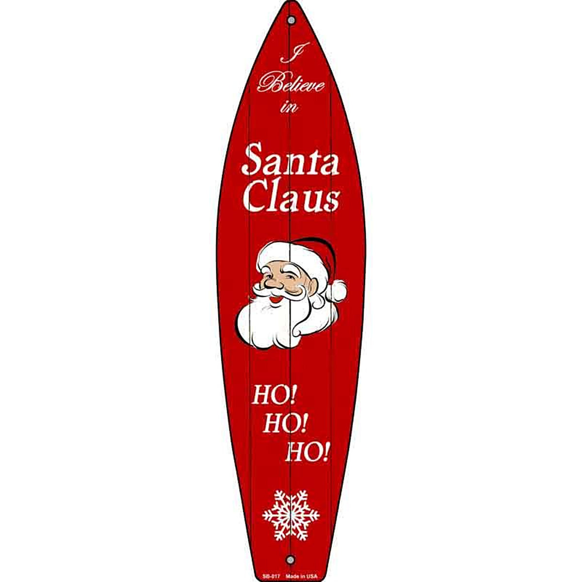 Santa Claus Metal Surfboard Sign