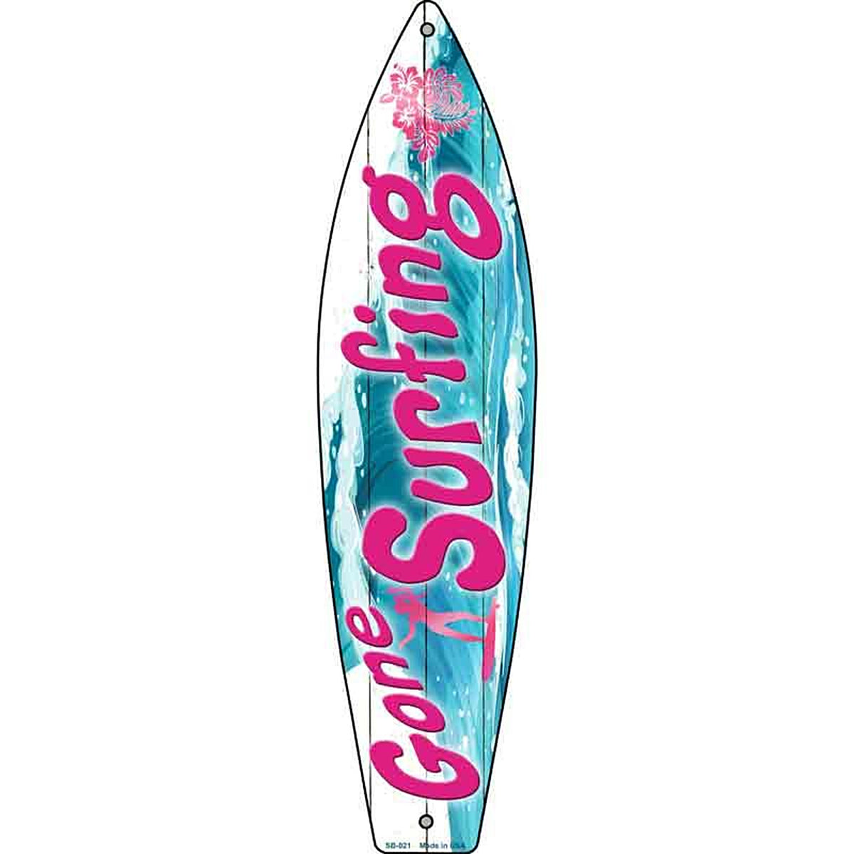 Gone Surfing Metal Surfboard Sign (SB-021)