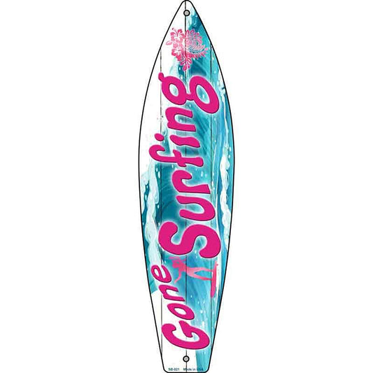 Gone Surfing Metal Surfboard Sign (SB-021)