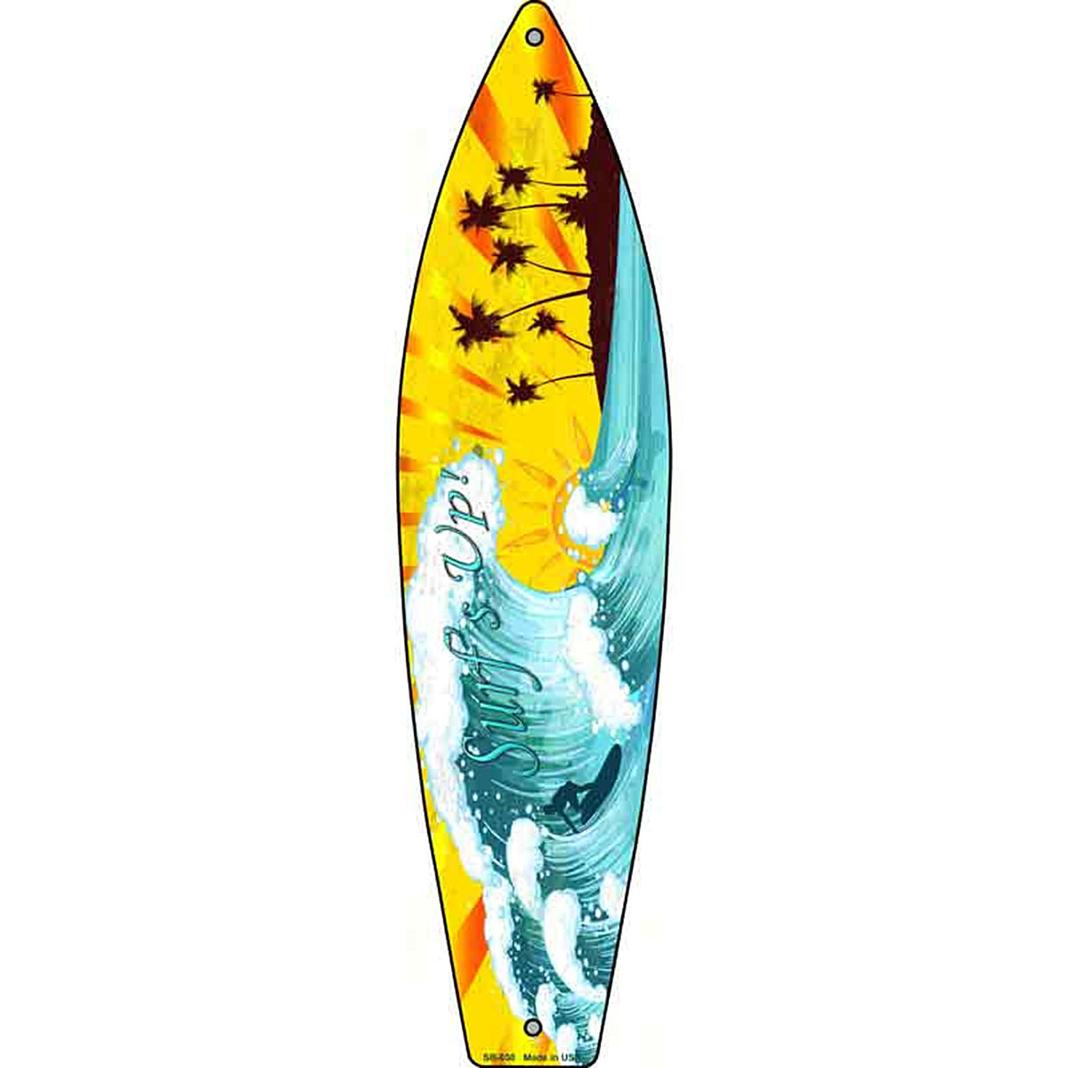 Surf Up Metal Surfboard Sign