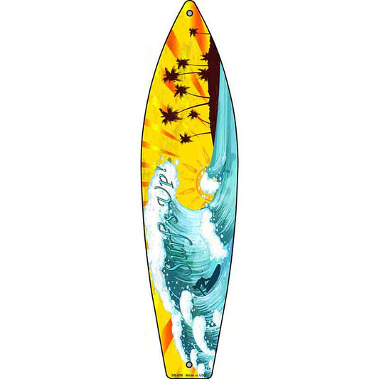 Surf Up Metal Surfboard Sign